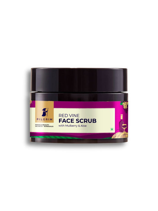 Pilgrim French Red Vine Face Scrub: Mulberry Extract & Aloe, Glowing Skin,