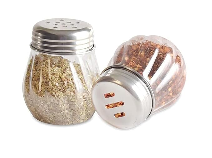 iKonbi Dhol Shape Chilli Oregano Flakes Shaker Set of 8 for Kitchen and Dining Table