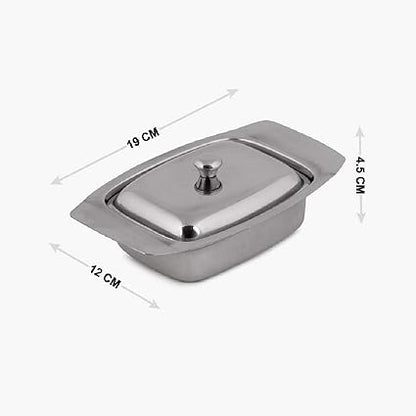 iKonbi Stainless Steel Butter Dish/Butter Pot with Lid- Set of 2