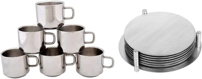 iKonbi Tea Cups and Round Coasters Set of