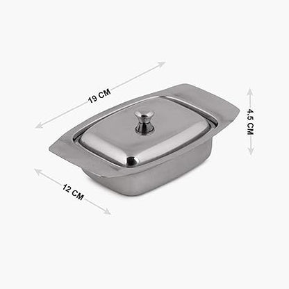 iKonbi Stainless Steel Butter Dish with 6 Slit Toast Rack
