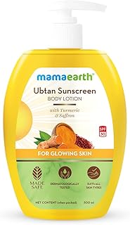 Mamaearth Ubtan Sunscreen BodyLotion: SPF 30, Turmeric & Saffron, 300