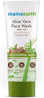 Mamaearth Aloe Vera Face Wash: Aloe Vera & Ashwagandha, 100