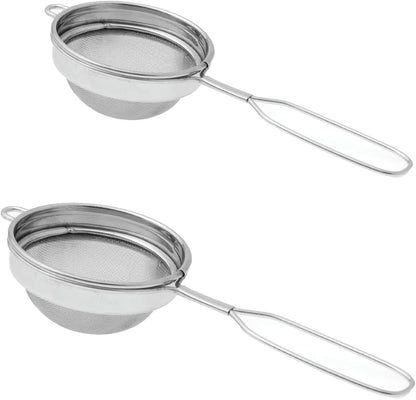 iKonbi Classic Tea Strainer Set Size 7 & 8, 9 cm and 9.5 cm, Pack of 2