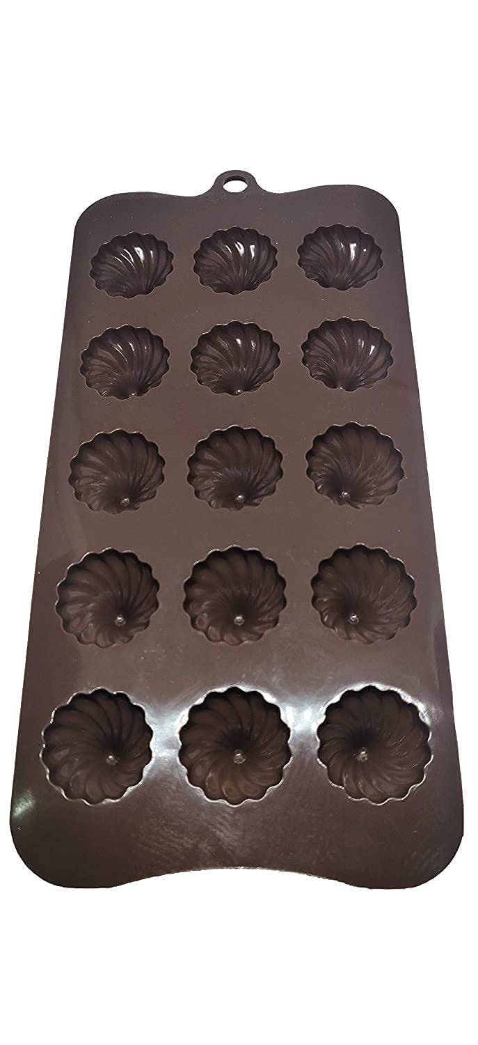 iKonbi Silicone Modak Mould Modak Shape 15 in 1 Chocolate Mould Silicon Brown Chocolate Moulds for Ganesh Chaturti Festivals