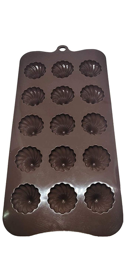 iKonbi Silicone Modak Mould Modak Shape 15 in 1 Chocolate Mould Silicon Brown Chocolate Moulds for Ganesh Chaturti Festivals