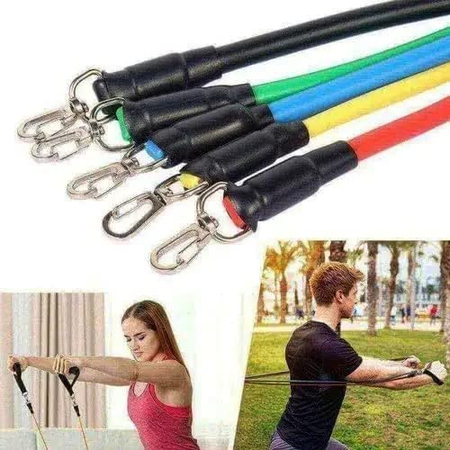 iKonbi 11pcs Resistance Bands Set with Handles & Bag – Multicolor