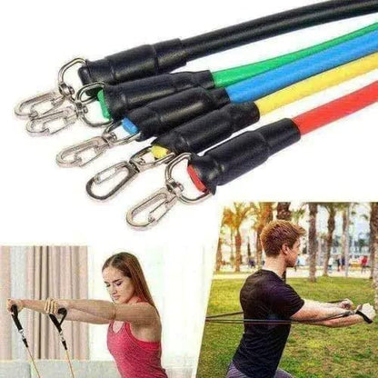 iKonbi 11pcs Resistance Bands Set with Handles & Bag – Multicolor