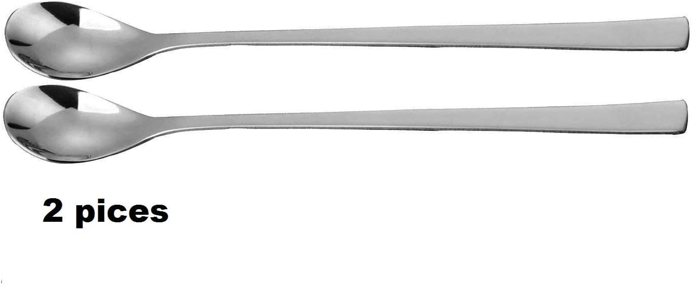 iKonbi Stainless Steel Soda/Milkshake/Bar Spoons 8 inch, Set of 2