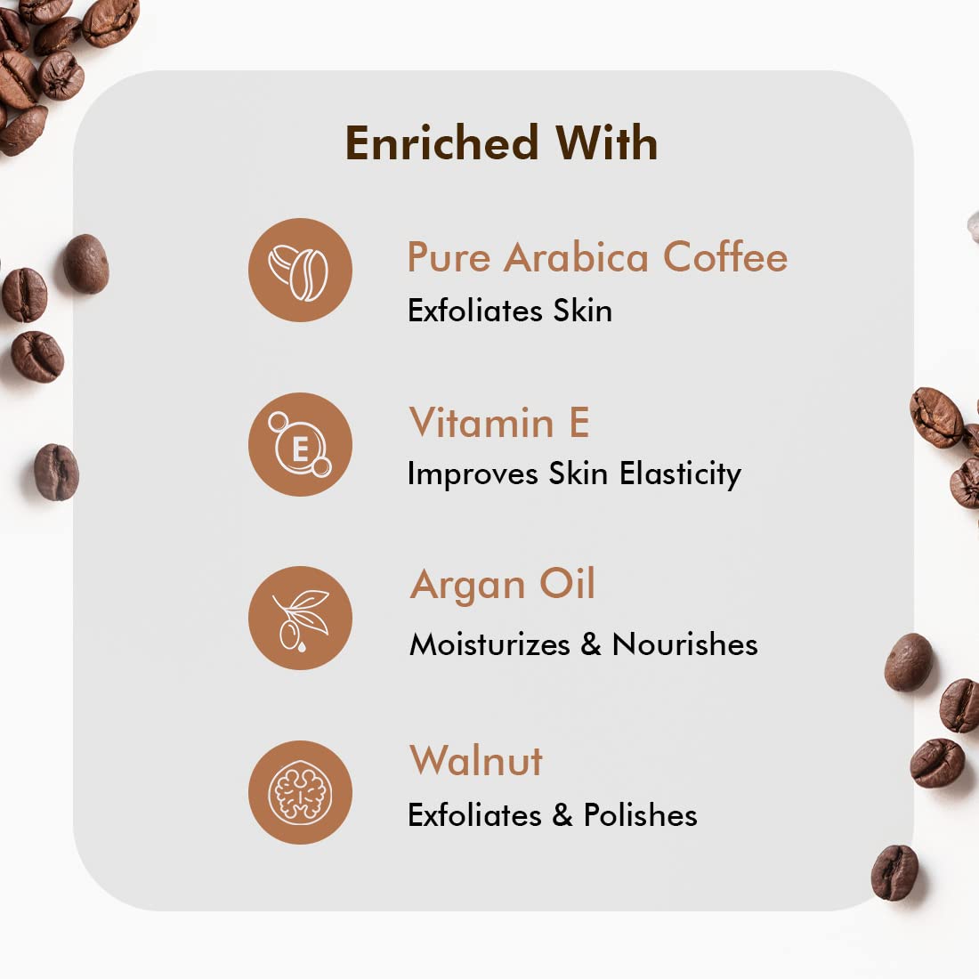 mCaffeine Coffee Face Scrub: Walnut & Vitamin E, 100 g