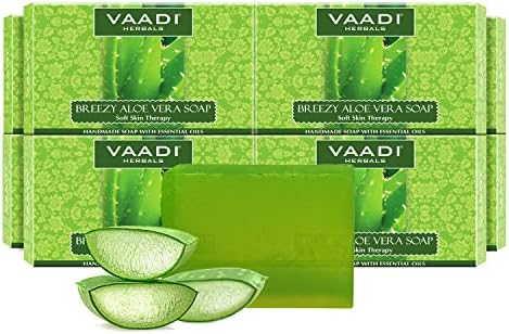 Vaadi Herbals Aloe Vera Soap 75 Grams (21.2 Ounces(Pack of 8 X 75 Grams))