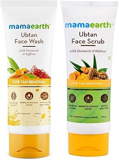 Mamaearth Tan Removal Combo: Ubtan Face Wash 100 ml + Face Scrub 100