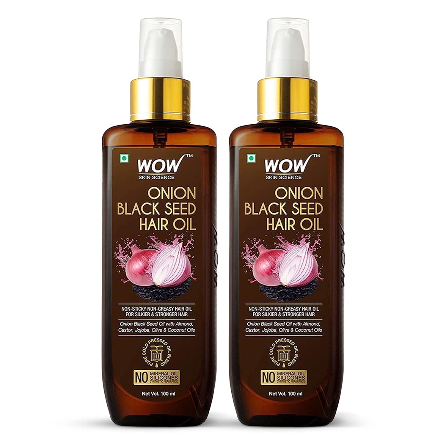WOW Skin Science Onion Black Seed HairOil for Dry Damaged Hair & Growth - Hair Treatment f