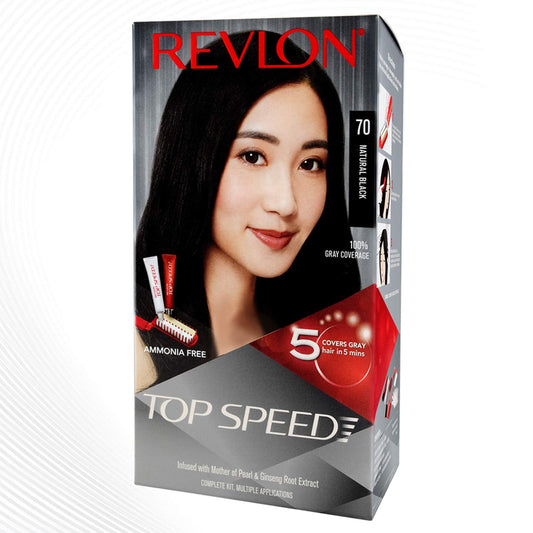 Revlon Top Speed Hair Color for Women, Natural Black 70 (Pack of 1)