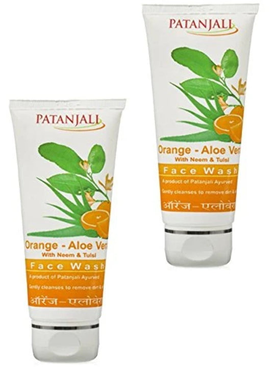 PATANJALI ORANGE ALOEVERA FaceWash 60GM (Pack of 2)