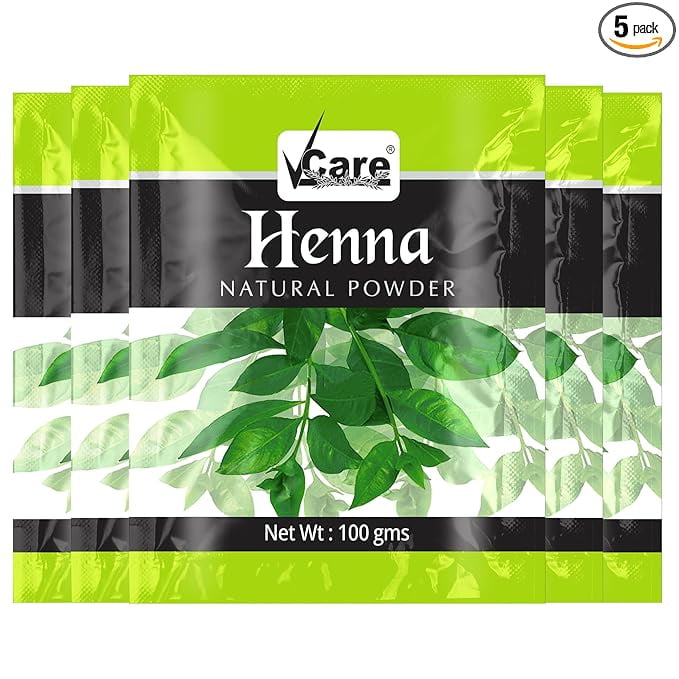 VCare Henna Natural Powder for Hair - 100 gm (Pack of 5) | Natural