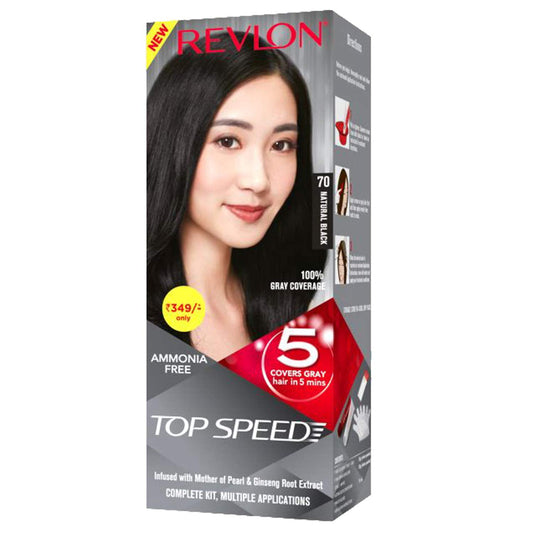 Revlon Top Speed Hair Color, Natural Black 70, 55 g