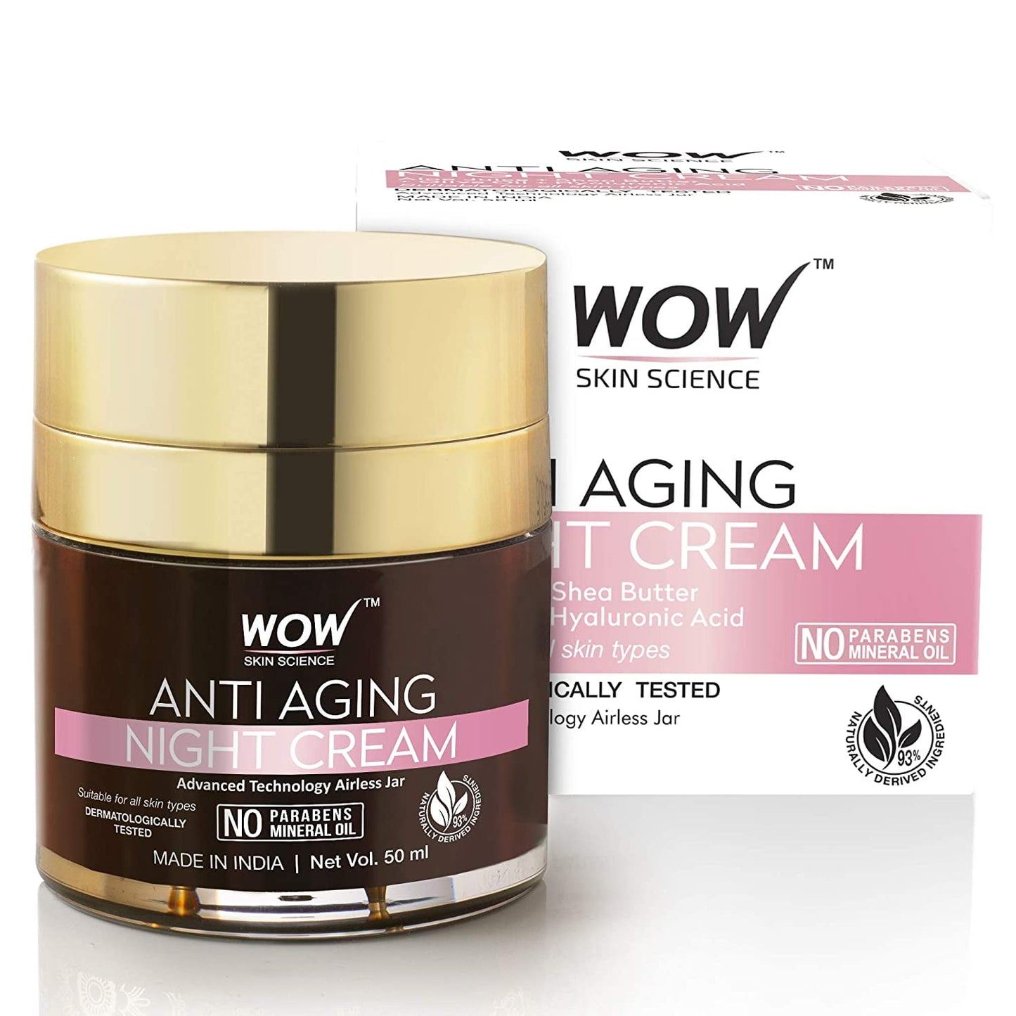WOW Anti Aging No Parabens & Mineral Oil NightCream, 50mL