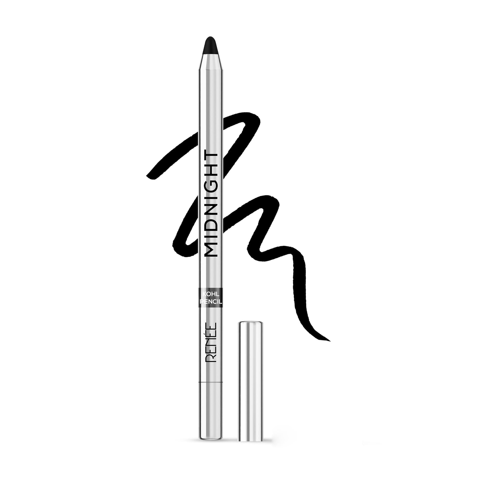 Renee Midnight Kohl Pencil - Smudgeproof And Waterproof Kajal - 24 Hrs Long Stay - Darkest