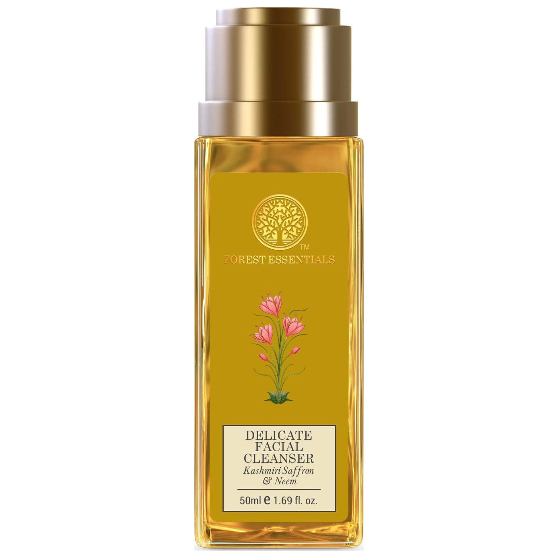 Forest Essentials Delicate Facial Cleanser Kashmiri Saffron & Neem|Acne-Prone & Oily Skin|
