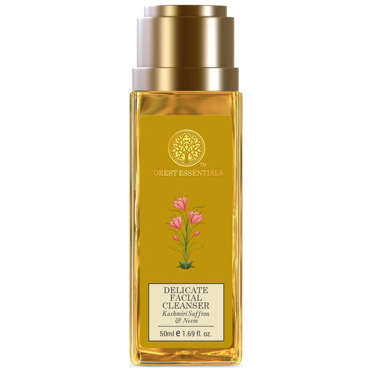 Forest Essentials Delicate Facial Cleanser Kashmiri Saffron & Neem|Acne-Prone & Oily Skin|