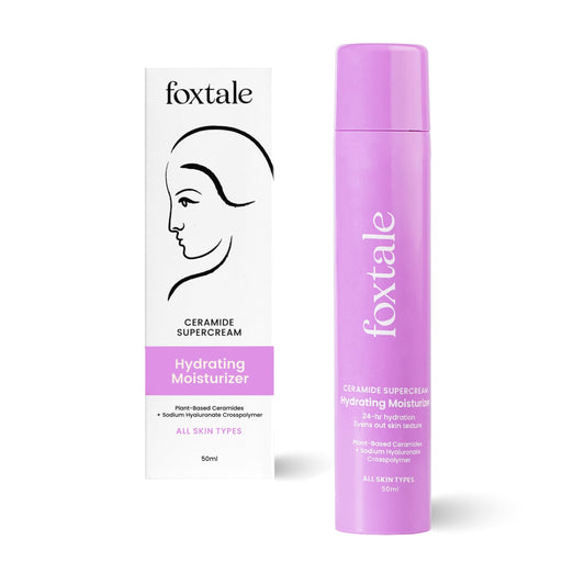Foxtale 5X Hydrating Ceramide Moisturizer For Face, Micro Hyaluronic Acid & 3 Ceramides, L