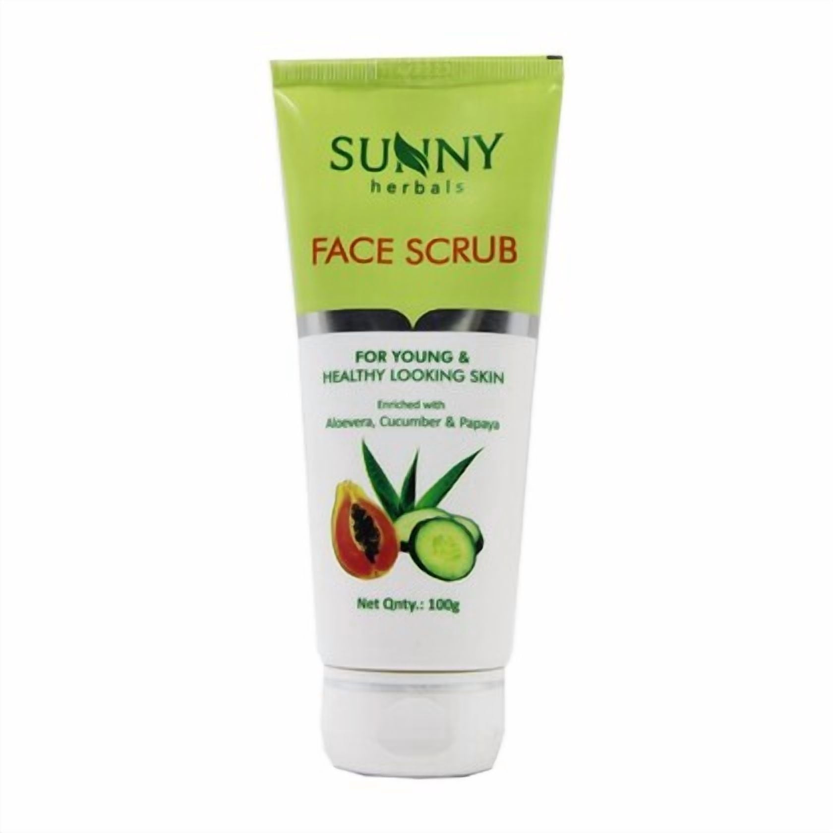 Sunny Herbals Face Scrub with Aloevera, Cucumber & Papaya - 100g
