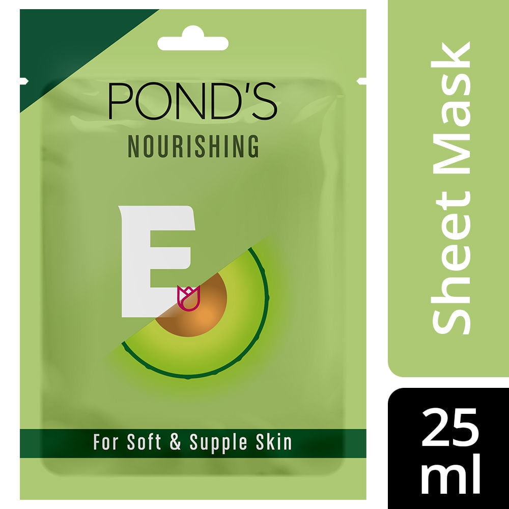 Ponds Vitamin Duo Sheet Mask Nourishing Sheet Mask With Vitamin E Avocado Extract(25ml)(Av