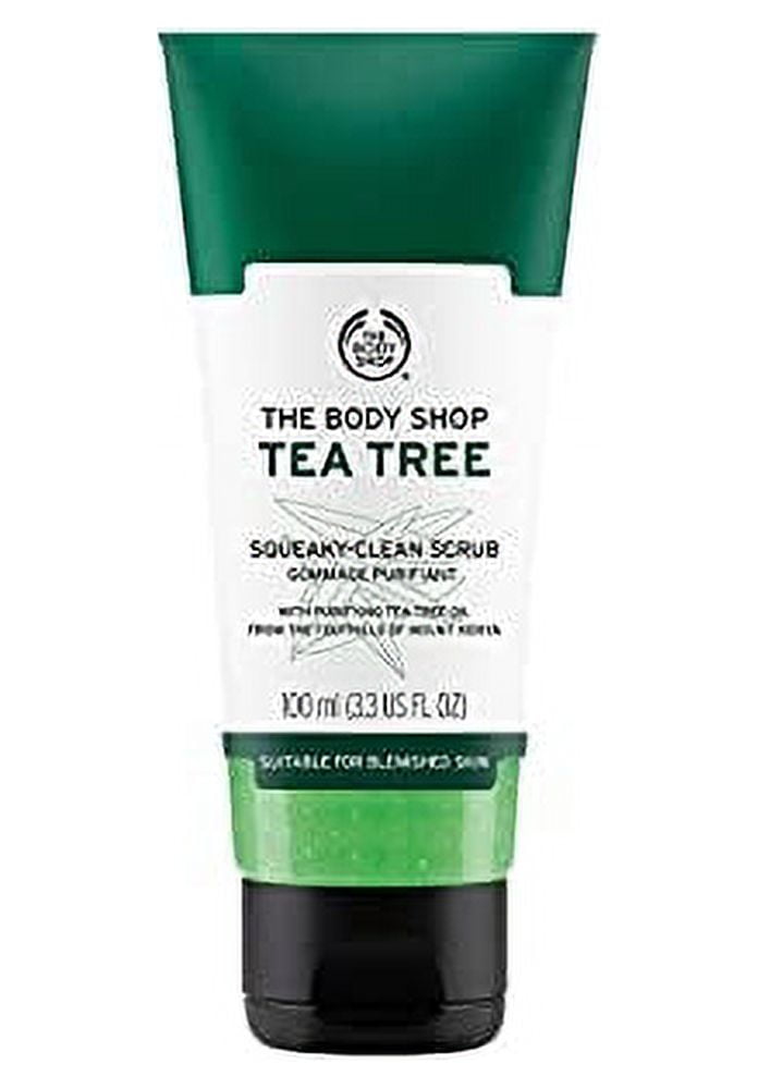 The Body Shop Tea Tree Squeaky-Clean Exfoliating Face Scrub, 3.3 Fl Oz (Vegan)