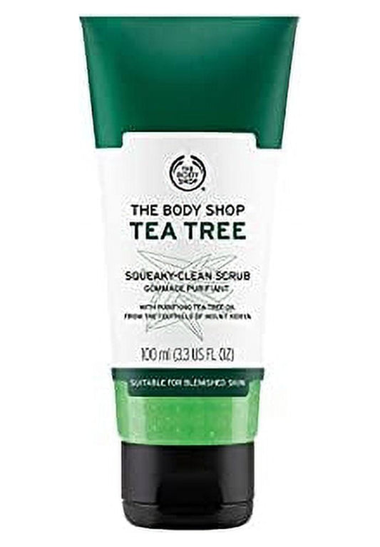 The Body Shop Tea Tree Squeaky-Clean Exfoliating Face Scrub, 3.3 Fl Oz (Vegan)