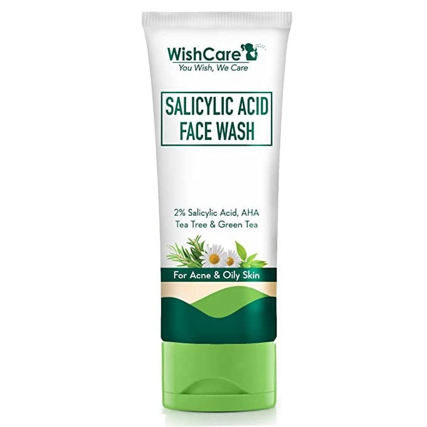 WishCare Salicylic Acid FaceWash with AHA, GreenTea, Chamomile & TeaTree - For Oil & Acne