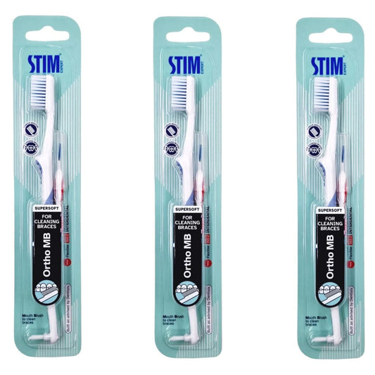 Dr. Dentaids Stim Ortho Mb Orthodontic Manual Toothbrush For Adults (Multicolor,Pack Of 3)