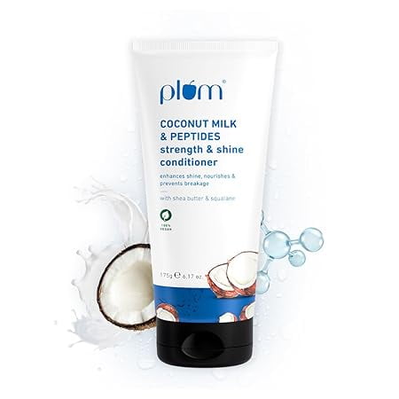 Plum Coconut Milk & Peptides Conditioner for Dull & Rough Hair I Provides Soft, Smooth & S