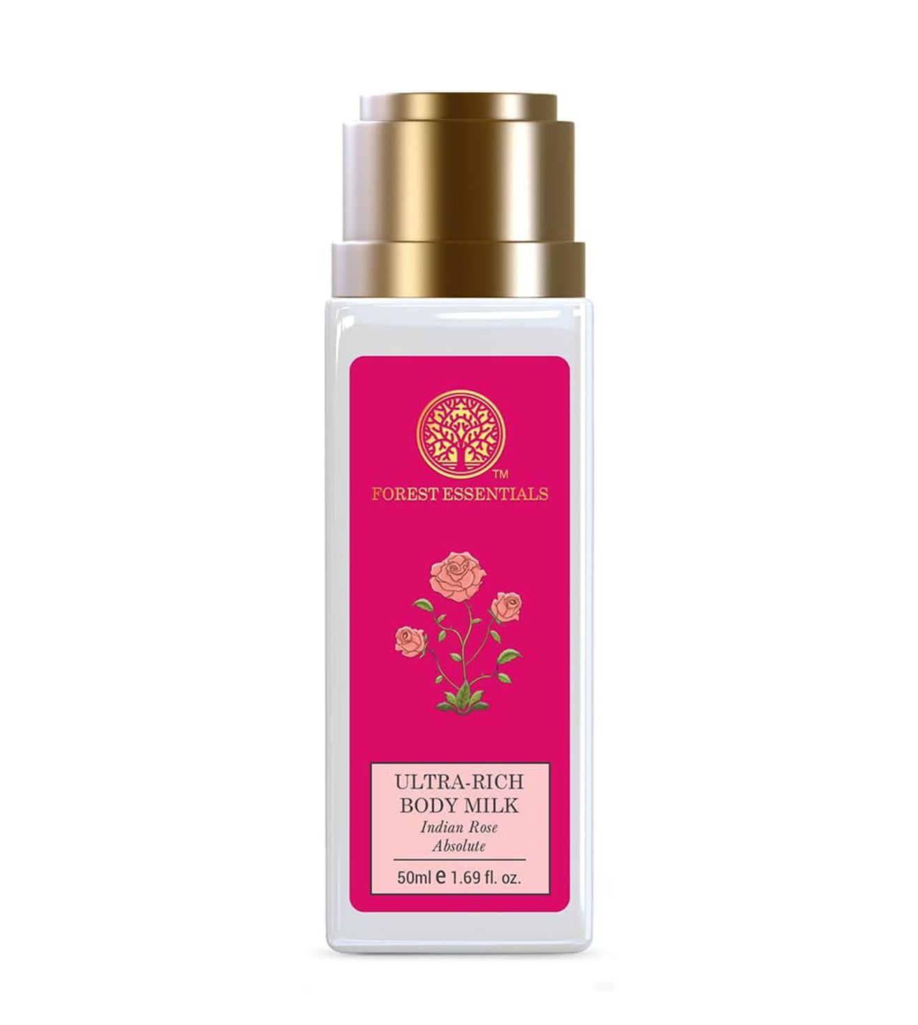 Forest Essentials Travel Size Ultra-Rich Body Milk Rose Absolute | Natural Moisturizing Bo