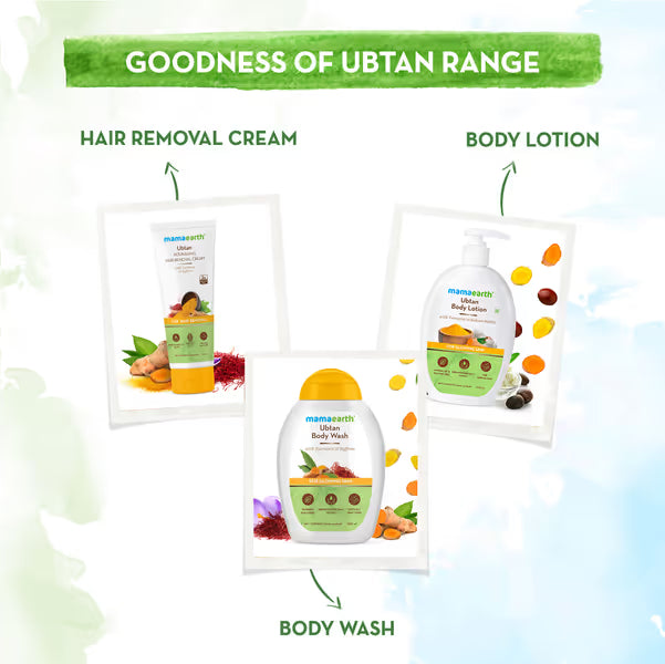 Mamaearth Ubtan Nourishing Hair Removal Cream: Turmeric & Saffron, 100 g