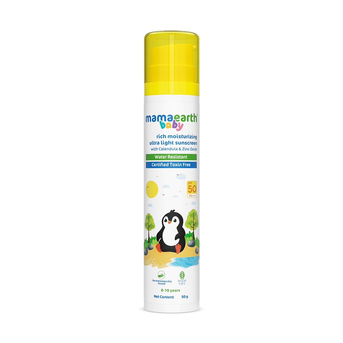 Mamaearth Baby Rich Moisturizing Ultra Light Sunscreen: SPF 50 PA++++, 50 g