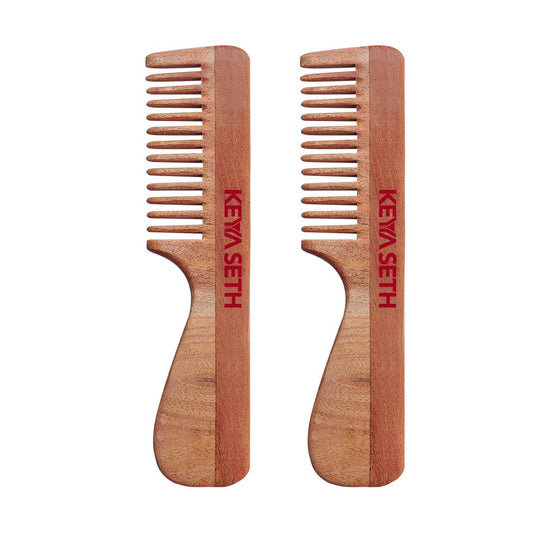 Keya Seth Aromatherapy, Organic Neem Wooden Comb II Massages Scalp, Stimulates Hair Growth, Removes Dandruff