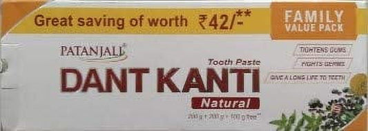 PATANJALI DANT KANTI NATURAL FAMILY PACK 200G+200G+100GFREE