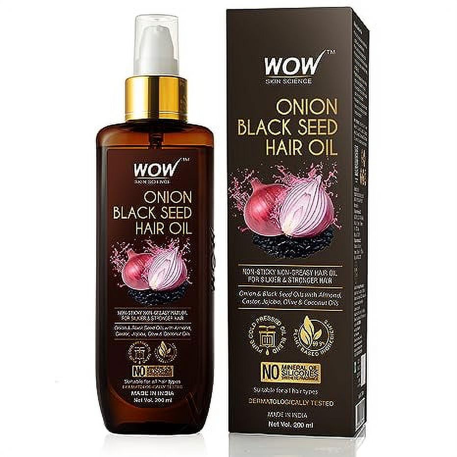 WOW Skin Science Onion Black Seed HairOil for Dry Damaged Hair & Growth - Oil HairCare Nat