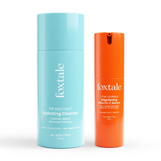 Foxtale Ultra Glow Duo SkinCare Kit | Cleanser FaceWash 100ml + Vitamin C FaceSerum 30ml