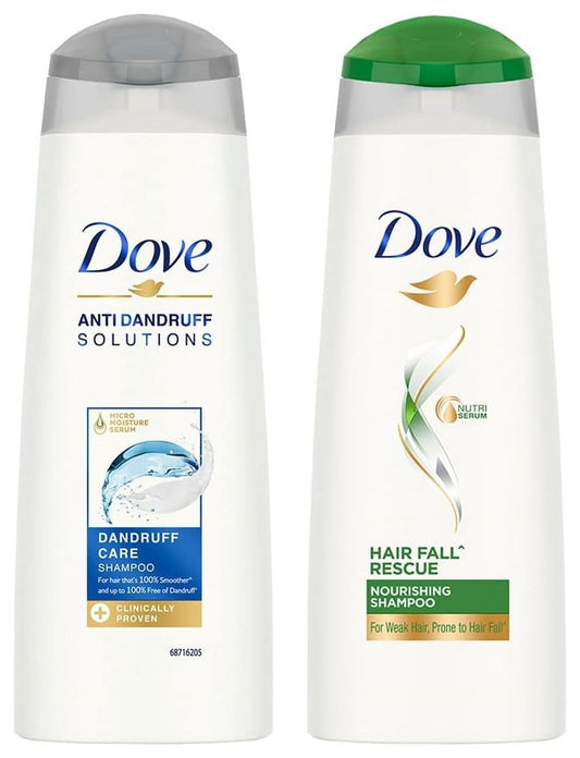 Dove Dandruff Care Shampoo for Dry, Itchy & Flaky Scalp, 180 ml & Dove Hair fall Rescue Sh