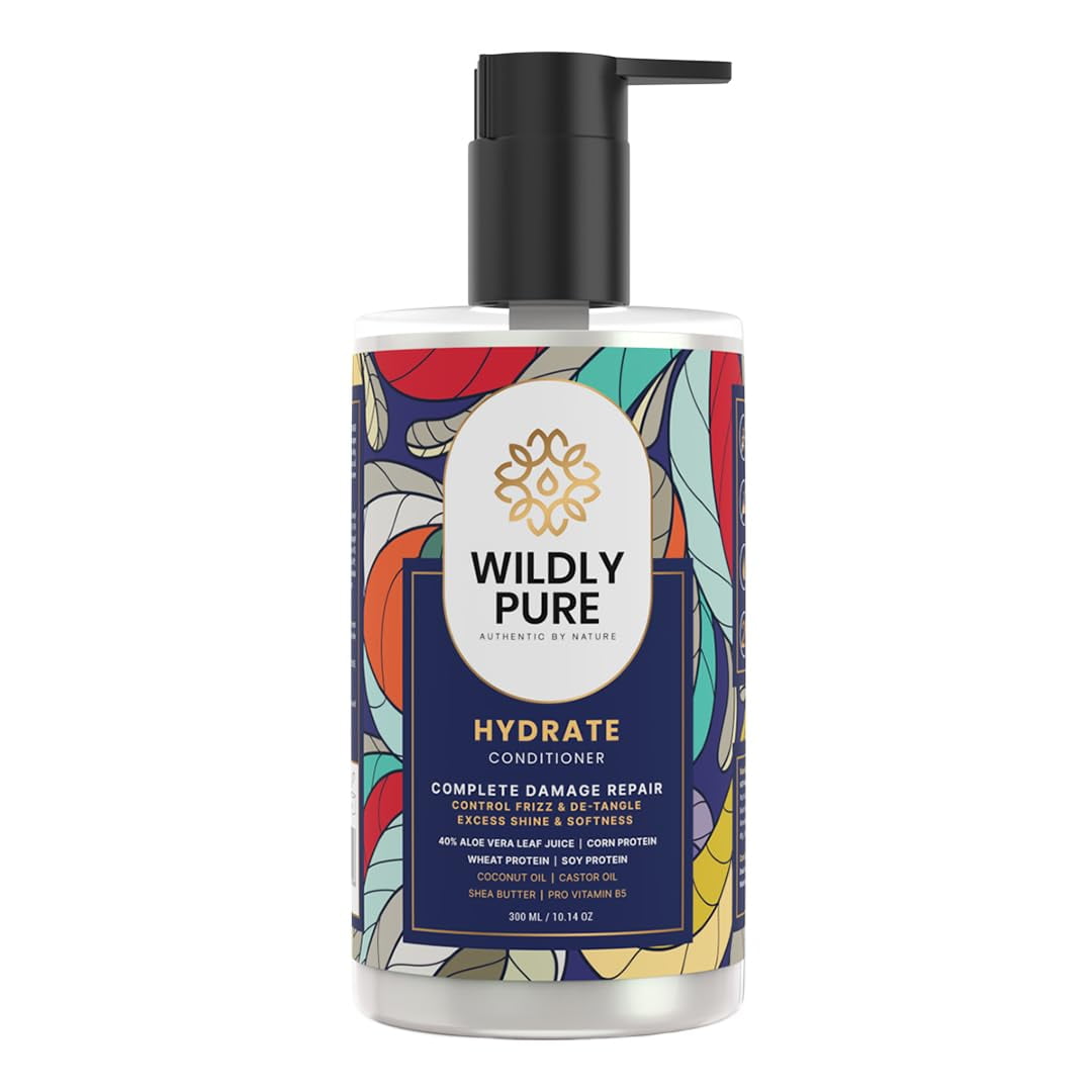 WILDLY PURE Natural Keratin Deep Conditioner for Dry Frizzy Hair & Curly Hair | 40% Aloe C