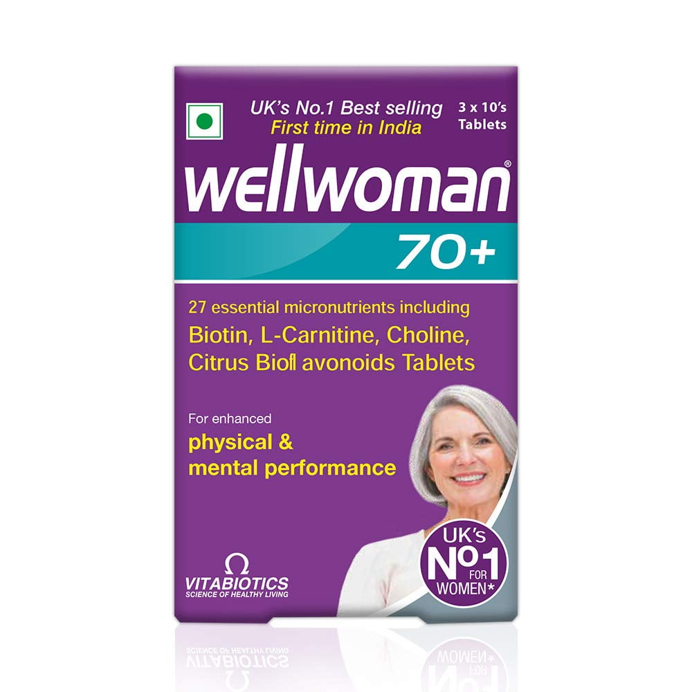 Wellwoman 70+ - Health Supplements (28 Vitamins And Nutrients) - Pack Of 30 Tablets
