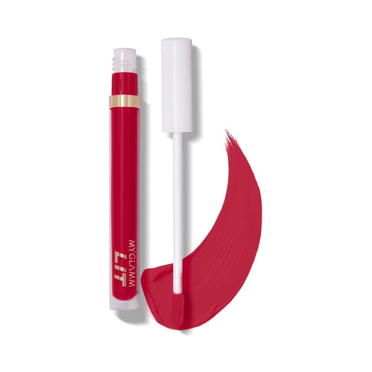 MyGlamm LIT Liquid Matte Lipstick-Hot Tottie (Red)-3 ml | With Moringa Oil | 12HR Long-las