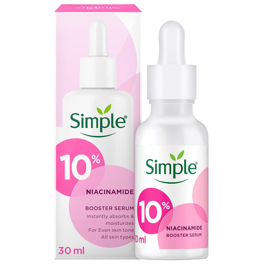 Simple Booster Serum 10% Niacinamide Provides Even Skin Tone & Hydration, Light Weight, Pa