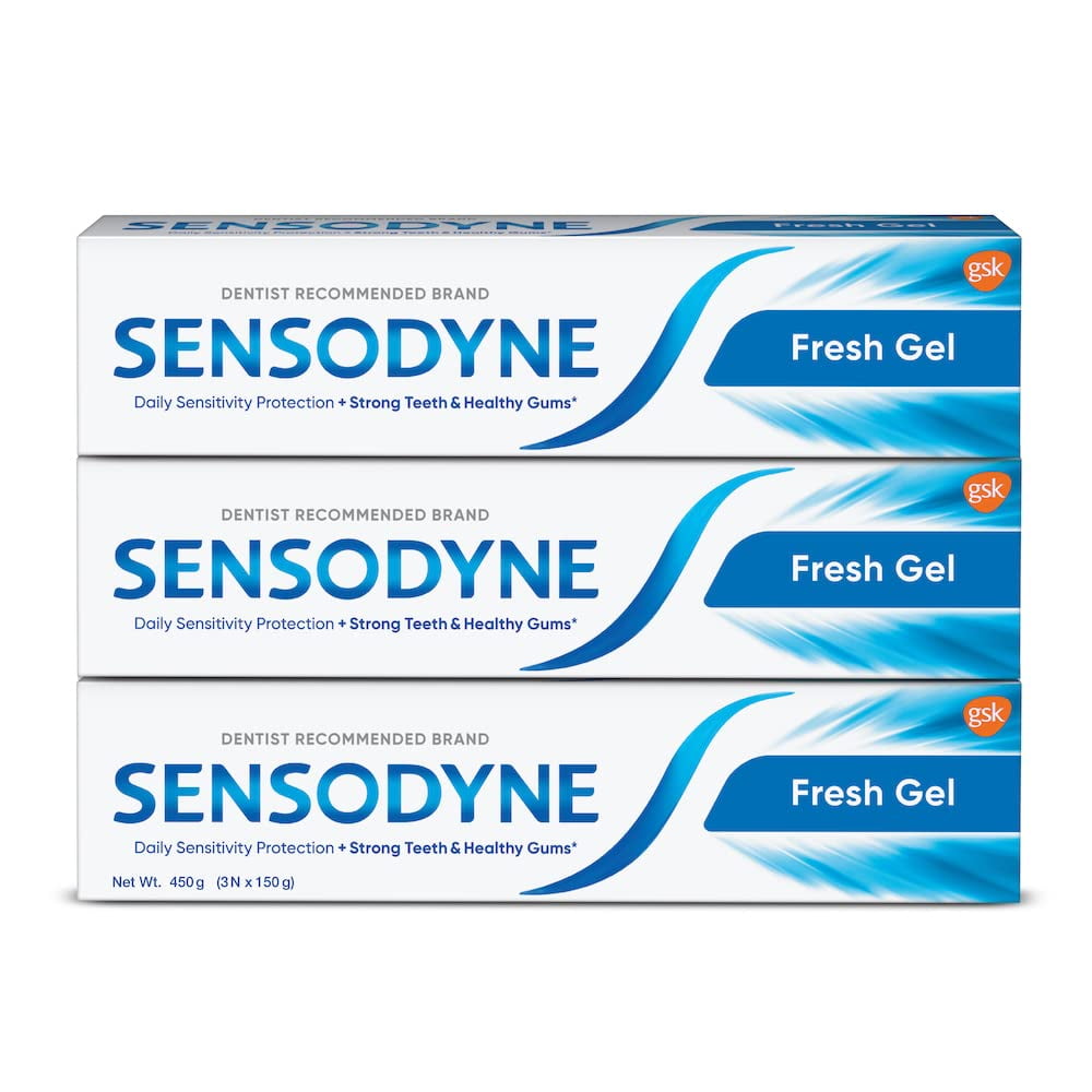 Sensodyne Toothpaste Fresh Gel Combo pack, Sensitive tooth paste for daily sensitivity pro