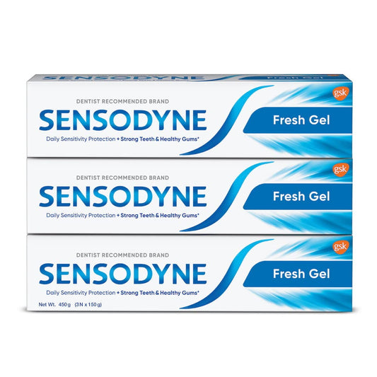 Sensodyne Toothpaste Fresh Gel Combo pack, Sensitive tooth paste for daily sensitivity pro