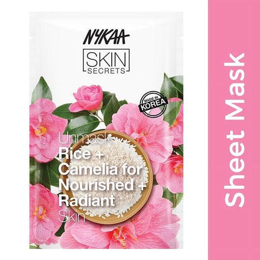 Nykaa Skin Secrets Exotic Indulgence Rice + Camellia Sheet Mask For Nourished & Radiant Sk