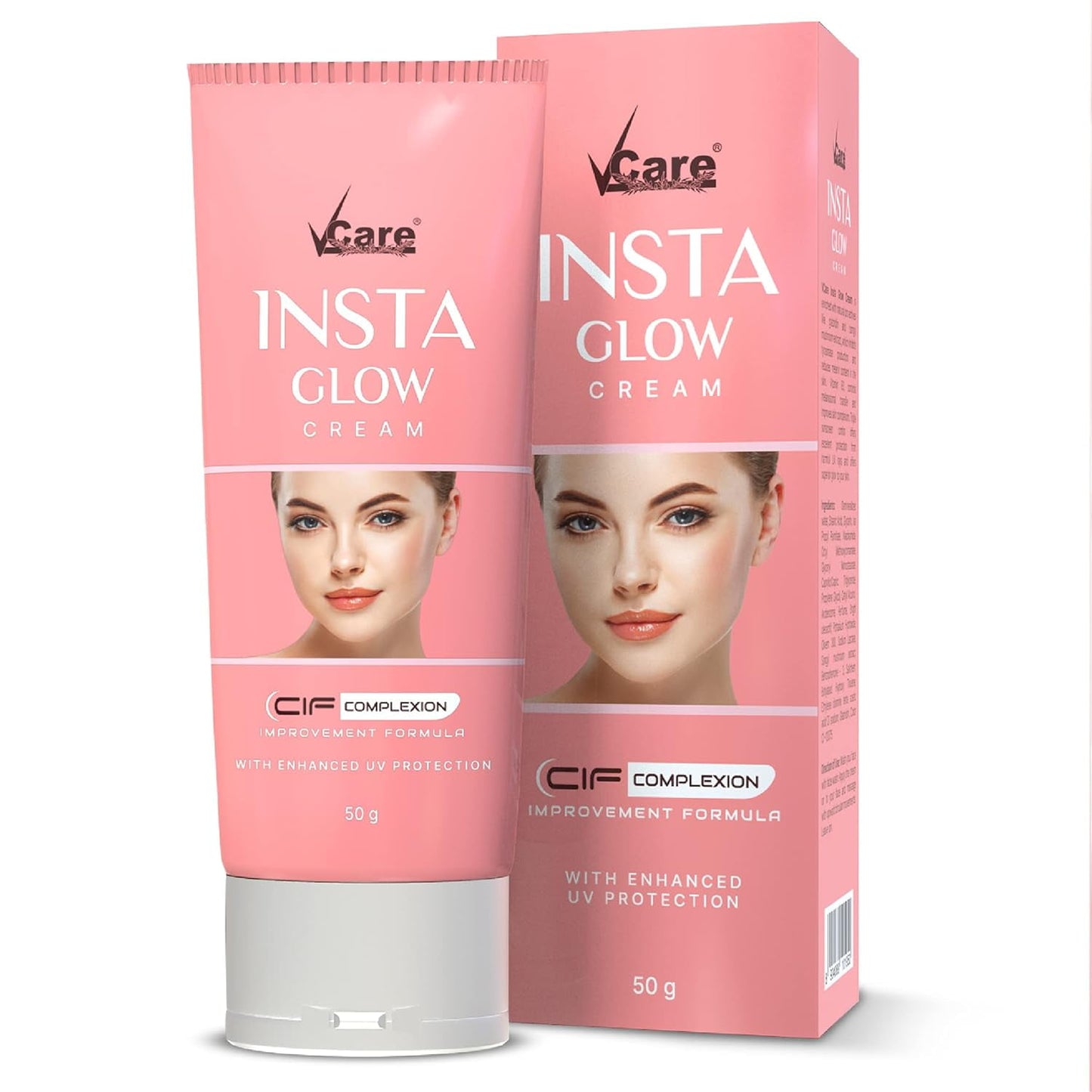 VCare Insta Glow Cream with Enhanced UV Protection for Brighter Skin, 50 g, (Pack of 2)