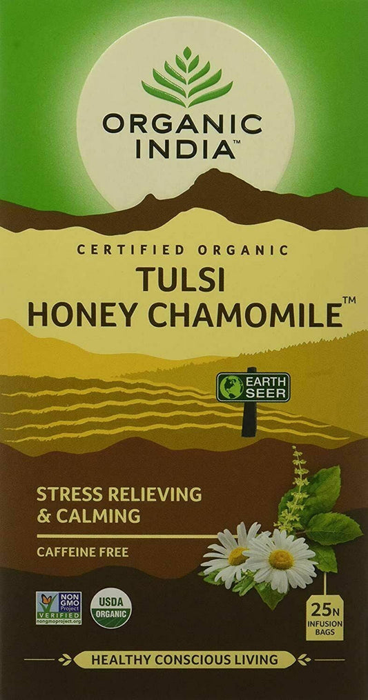 Organic India Tulsi - 25 Tea Bags (Honey Chamomile) FREE SHIPPING